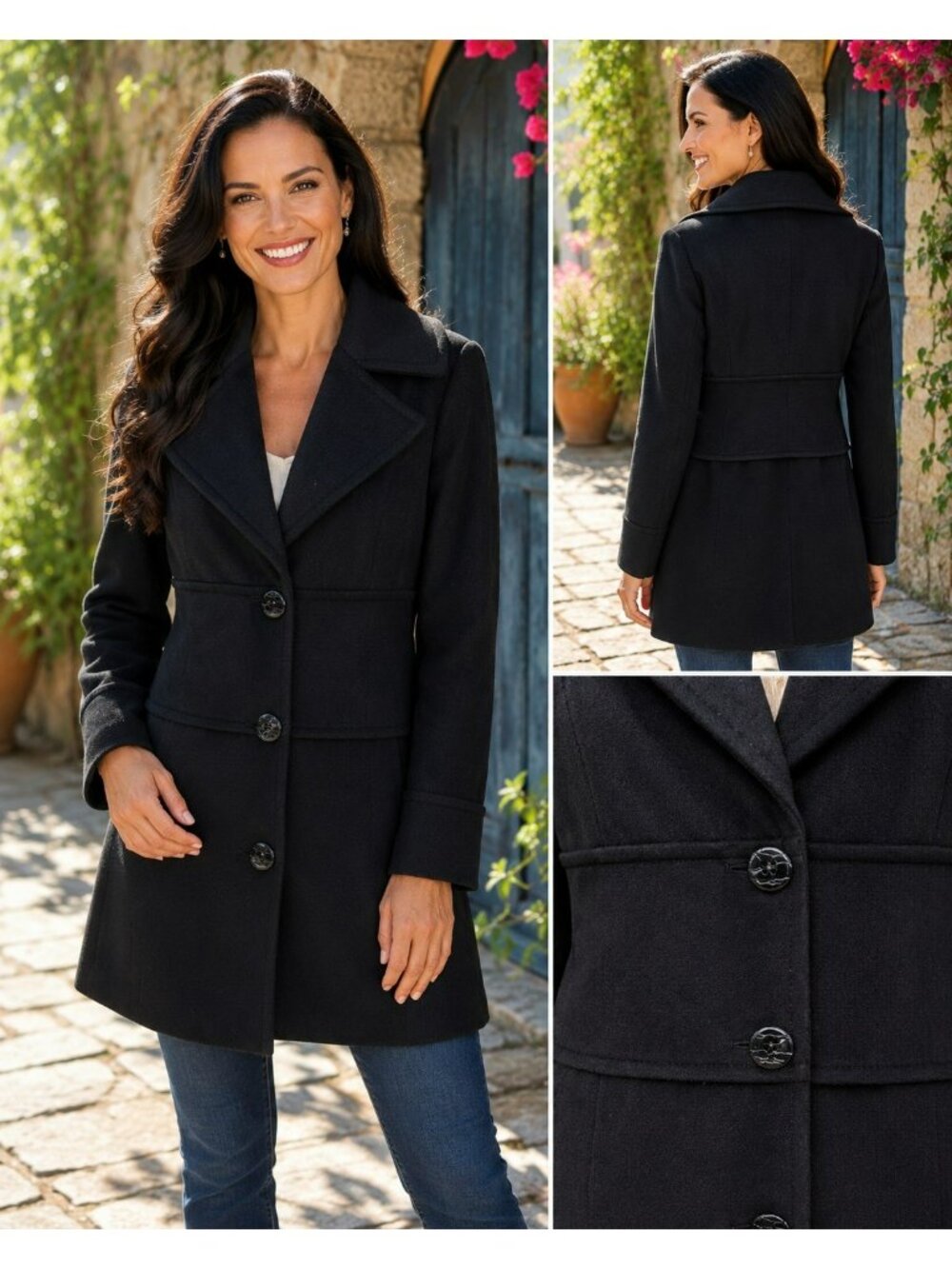 Bloomingdale’s Collection Fiftynine Cashmere Coat Poland Black Vintage